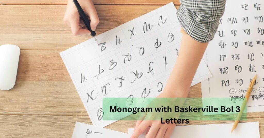 Monogram with Baskerville Bol 3 Letters